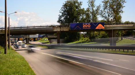 Overpass from Lāčplēša Street to Krasta Street No. 10 (view away from the city center)